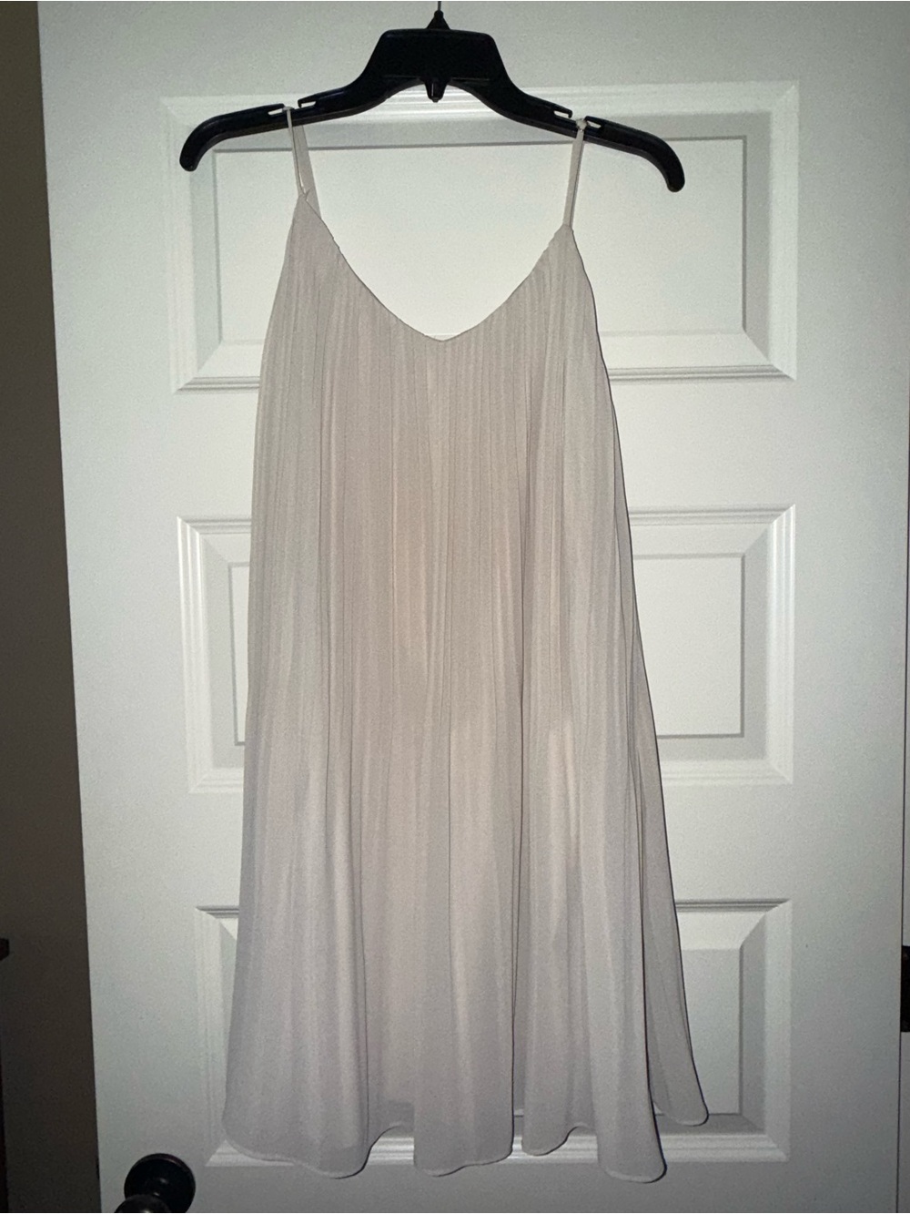 Naked Zebra Beige Pleated Chiffon Slip Dress